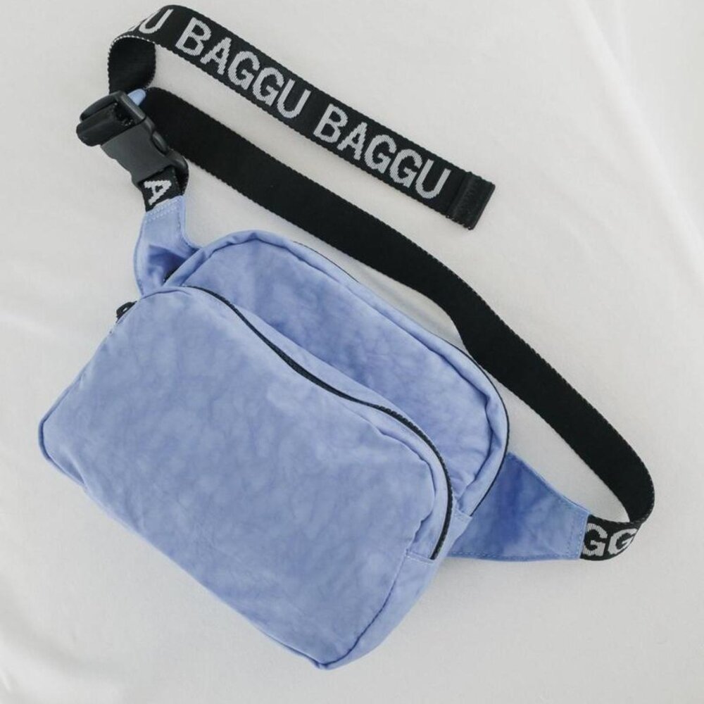 NWT Baggu Fanny Pack - Cornflower w/ OG White Logo Strap